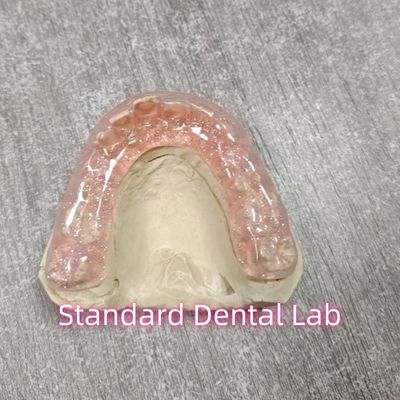 Guardia notturna dentale rosa combo morbida e dura con lucciche